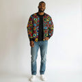 Unisex African Ankara Bomber Jacket Colorful Cells