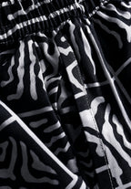 Unisex Kitenge Trousers – blackish Geometric Print