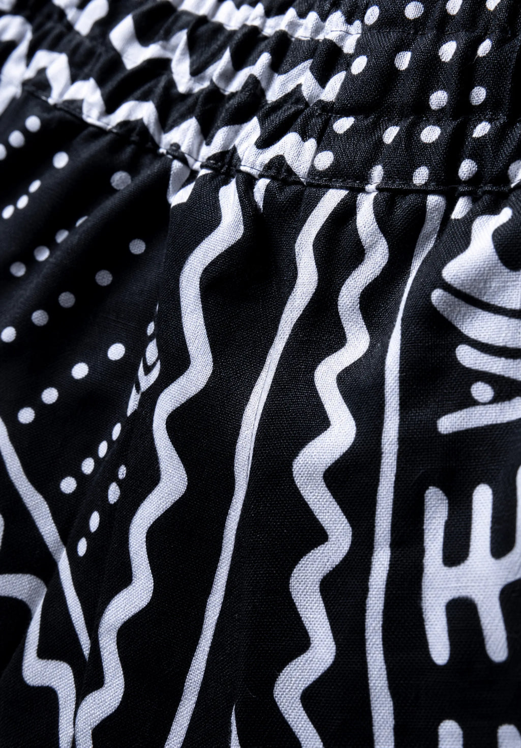 Unisex Kitenge Trousers – black-white Geometric Print