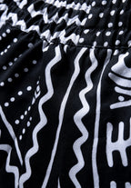 Unisex Kitenge Trousers – black-white Geometric Print