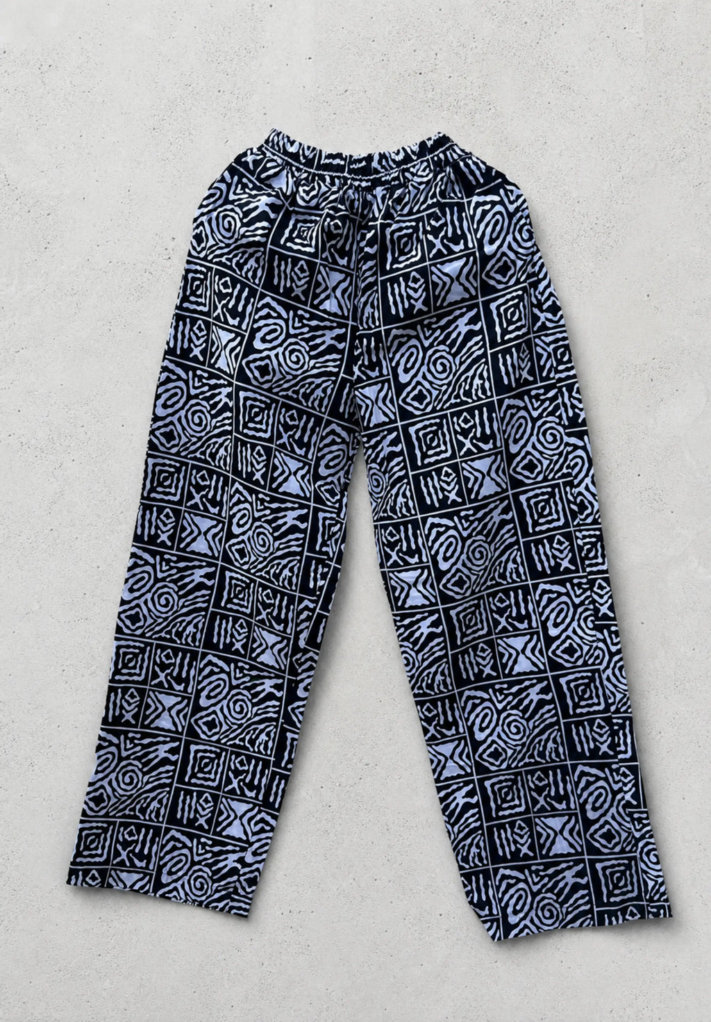 Unisex Kitenge Trousers – blackish Geometric Print