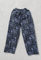 Unisex Kitenge Trousers – blackish Geometric Print
