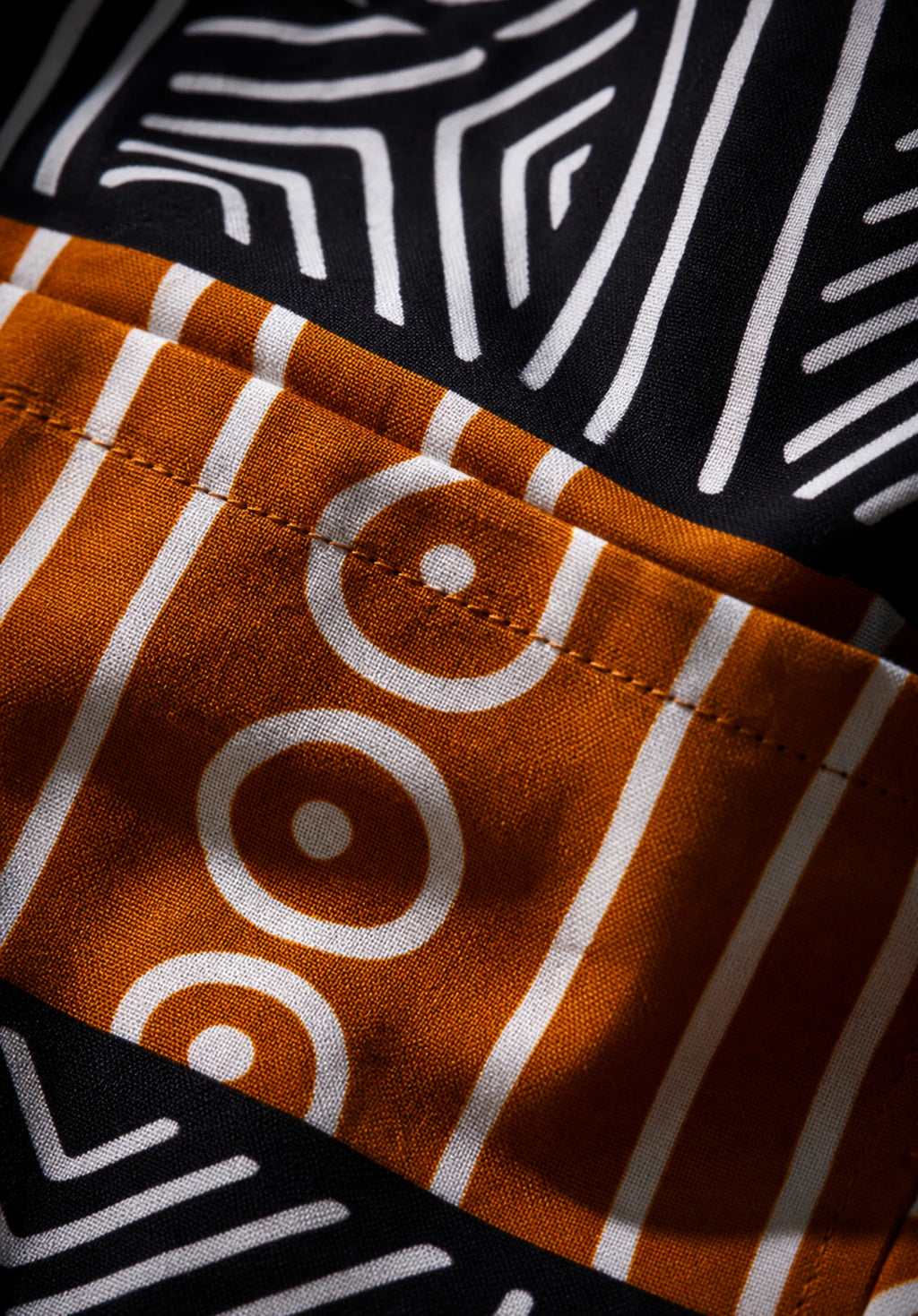 Unisex Kitenge Trousers – Earthy Geometric Print