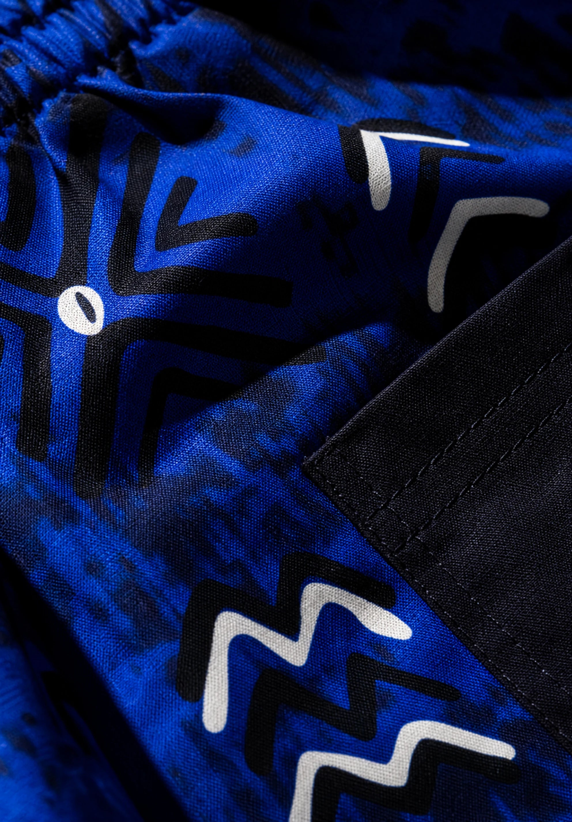 Unisex Kitenge Cargo Trousers – Blue Geometric Print
