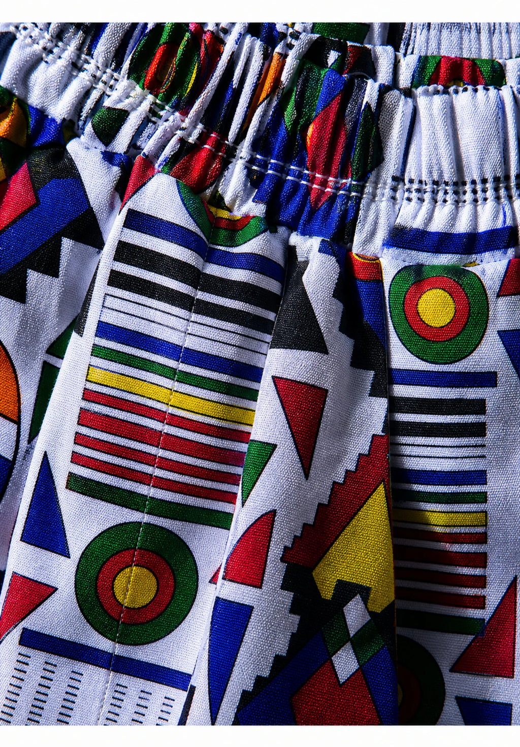 Unisex Kitenge Wide-leg Trousers – Flags Geometric Print