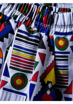 Unisex Kitenge Wide-leg Trousers – Flags Geometric Print