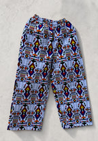 Unisex Kitenge Wide-leg Trousers – Flags Geometric Print