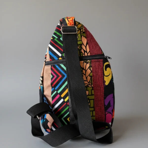 Afro fabric crossbody bag