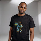 Unisex crewneck t-shirt with African print - flower map