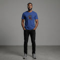 Unisex crewneck t-shirt with African print - blue lion