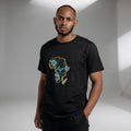 Unisex crewneck t-shirt with African print - flower map
