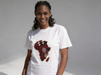 Unisex crewneck t-shirt with African print - white map
