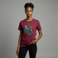 Unisex crewneck t-shirt with African print - maroon map