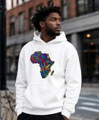 Minimalist African Continent Hoodie - Ankara Print I