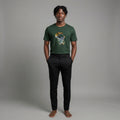 Unisex crewneck t-shirt with African print - green map