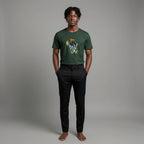 Unisex crewneck t-shirt with African print - green map