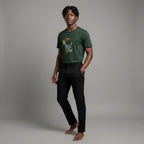 Unisex crewneck t-shirt with African print - green map