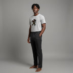 Unisex crewneck t-shirt with African print - grey lion