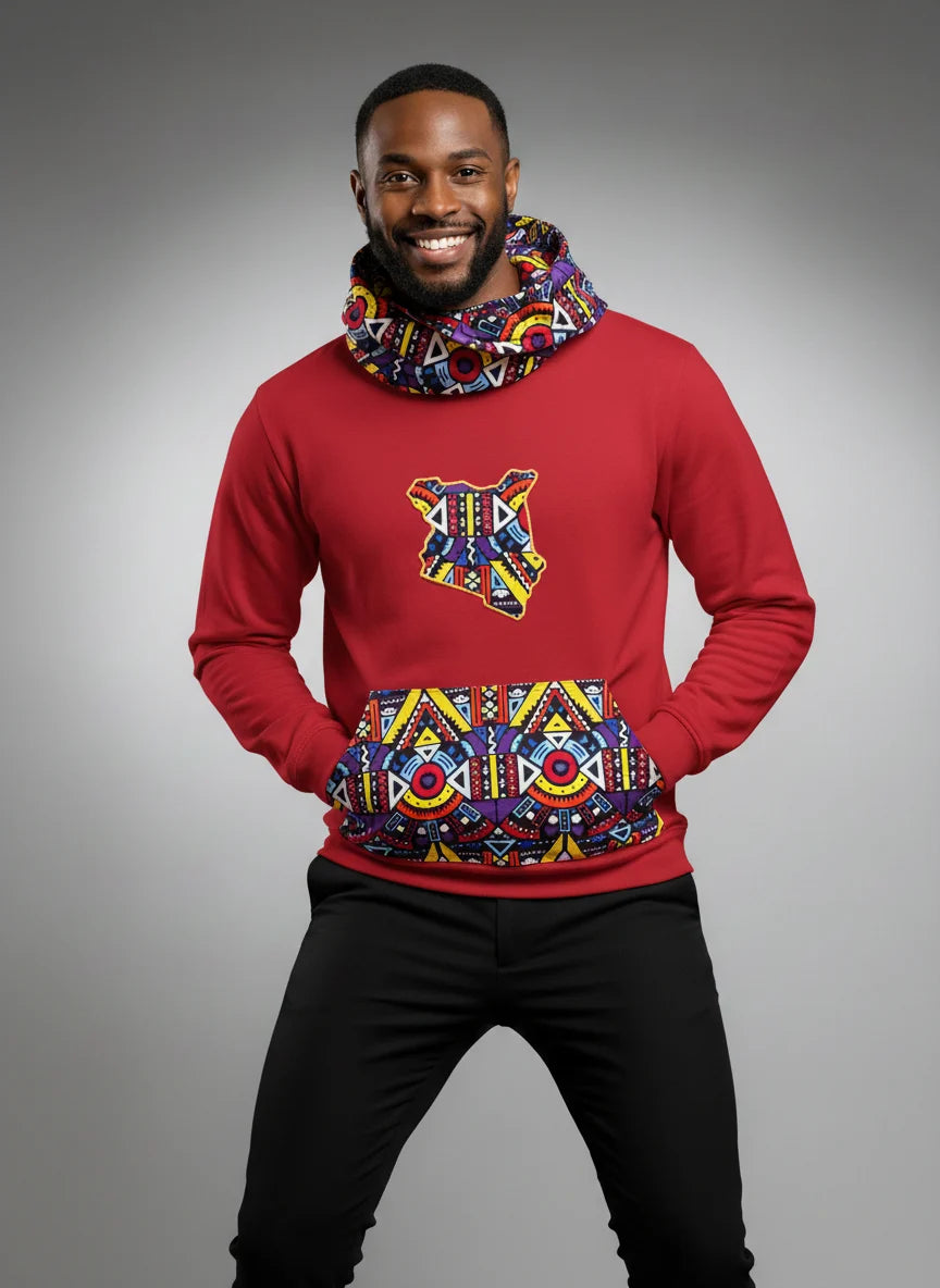 Unisex Echo Snoodie with Ankara Front pouch