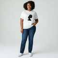 Unisex crewneck t-shirt with African print - white queen