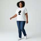 Unisex crewneck t-shirt with African print - white queen