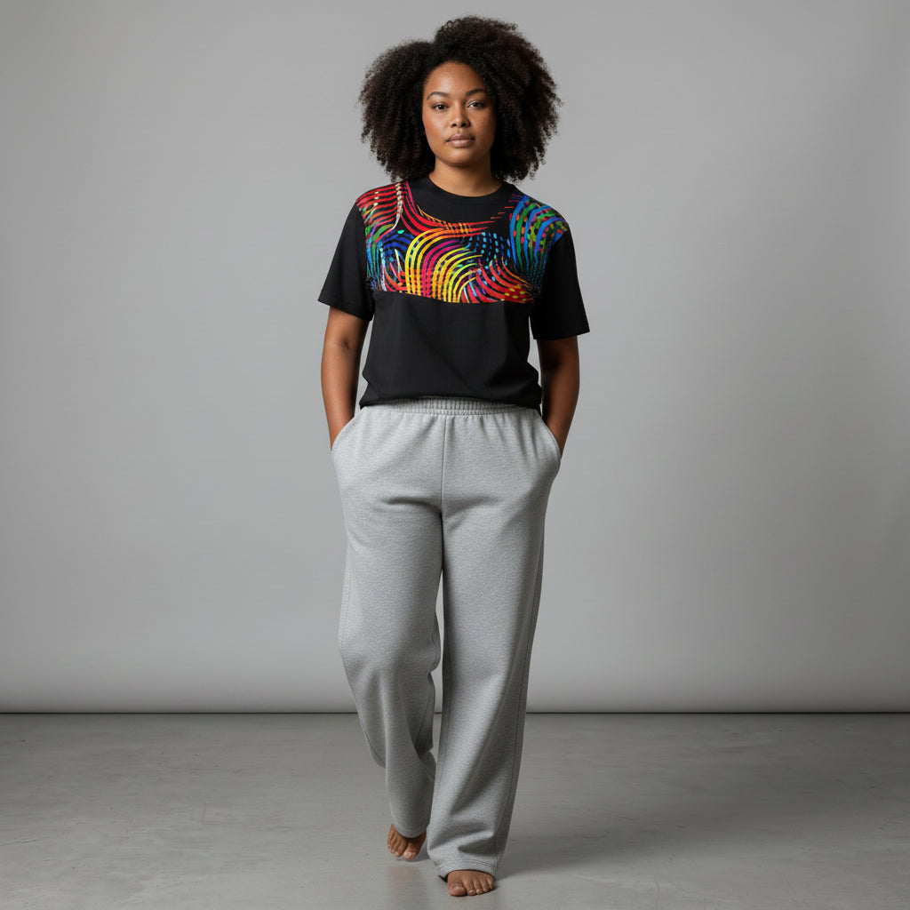 Unisex crewneck t-shirt with chest print
