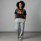 Unisex crewneck t-shirt with chest print