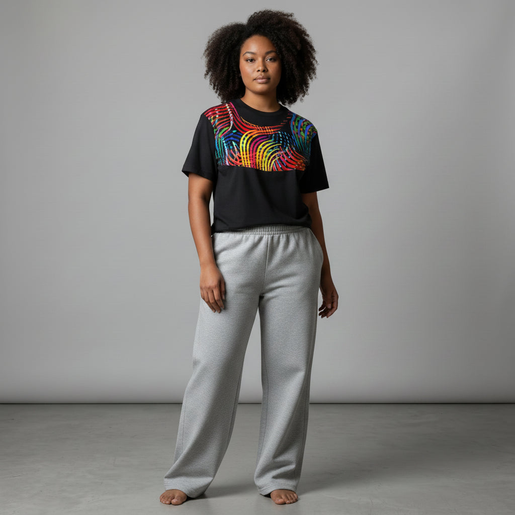 Unisex crewneck t-shirt with chest print