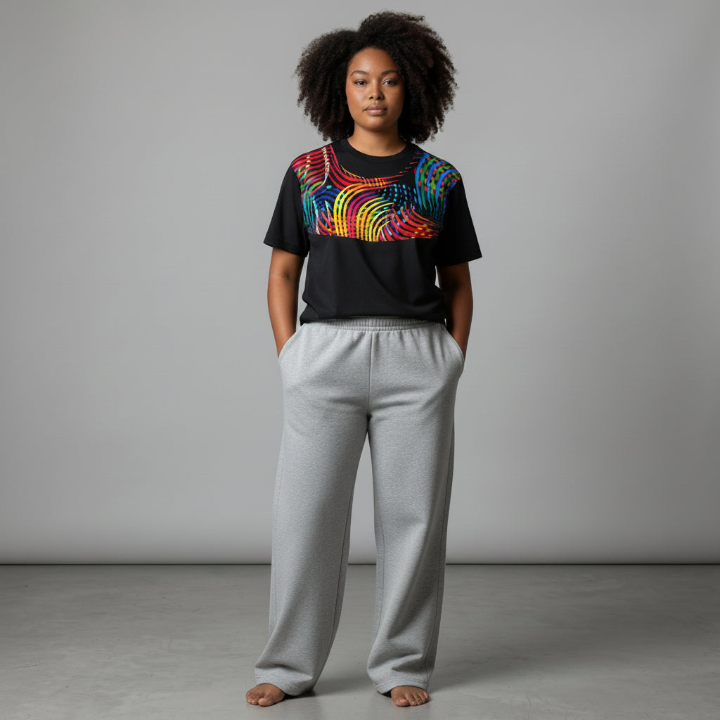 Unisex crewneck t-shirt with chest print