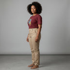 Unisex crewneck t-shirt with African print - Crimson map