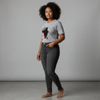 Unisex crewneck t-shirt with African print - grey map